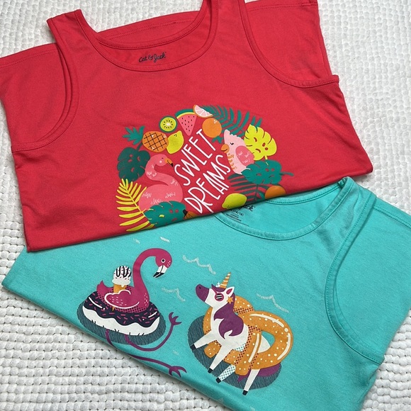 Cat & Jack Set of Two Tank Tops Girls XL 14/16 Like New - Picture 1 of 13